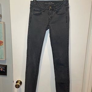 X LONG American Eagle Skinny Jeans - Faded Black - Super Stretch - Size 2